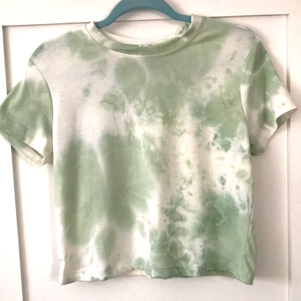 Green & White Tie-Dye Tee